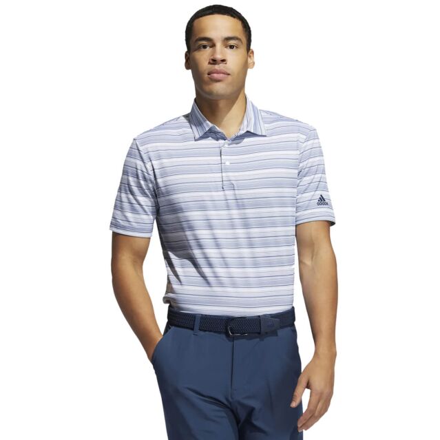 adidas Golf Mens Heather Snap Breathable Soft 4-Way Stretch Polo Shirt