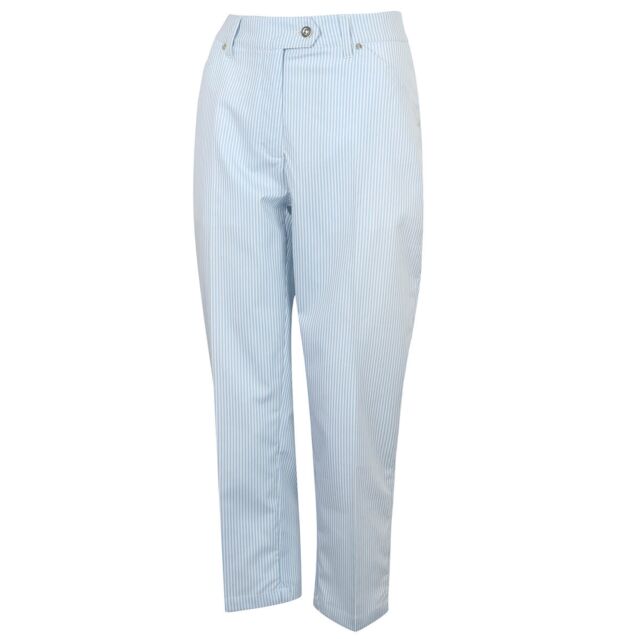 Island Green Womens 1679 Stripe Crop Performance Golf Trousers