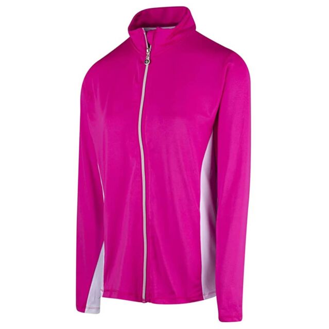 Island Green Womens Contrast Full Zip Top Layer Golf Jacket