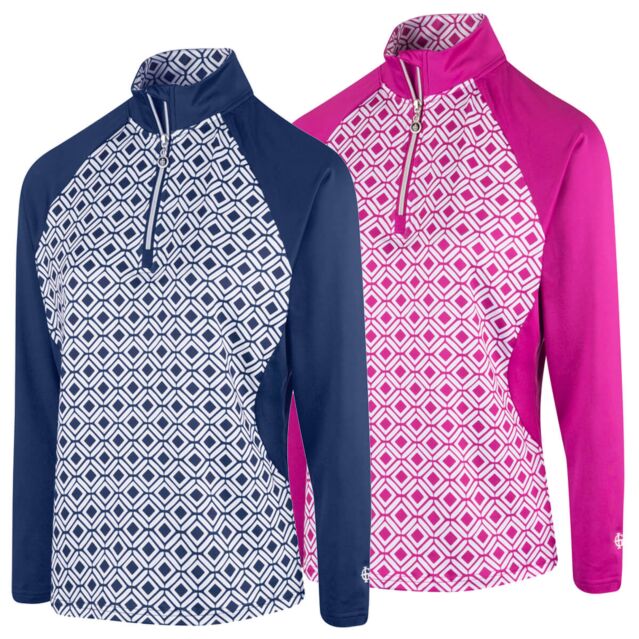 Island Green Womens 1/4 Zip Raglan Sleeve Golf Sweater