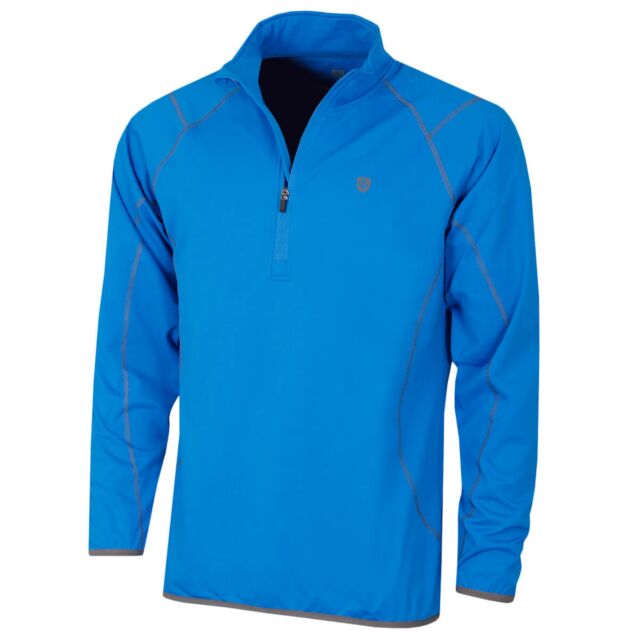 Island Green Mens Contrast Stitch 1/4 Zip Golf Sweater