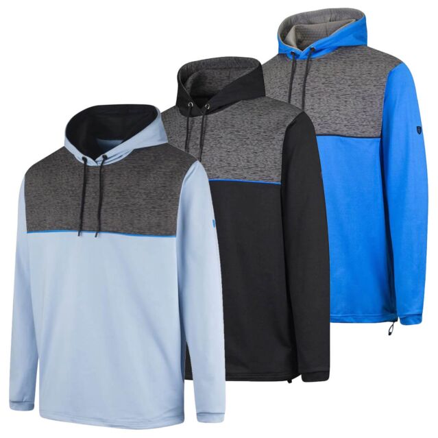 Island Green Mens Hooded Top Layer Quick Dry Moisture Wicking Golf Sweater