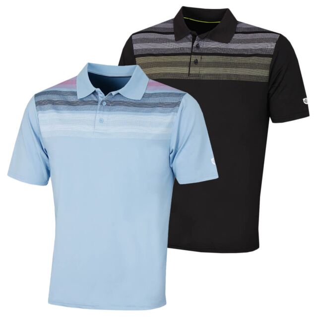 Island Green Mens IGTS2049 Matrix Print Golf Polo Shirt