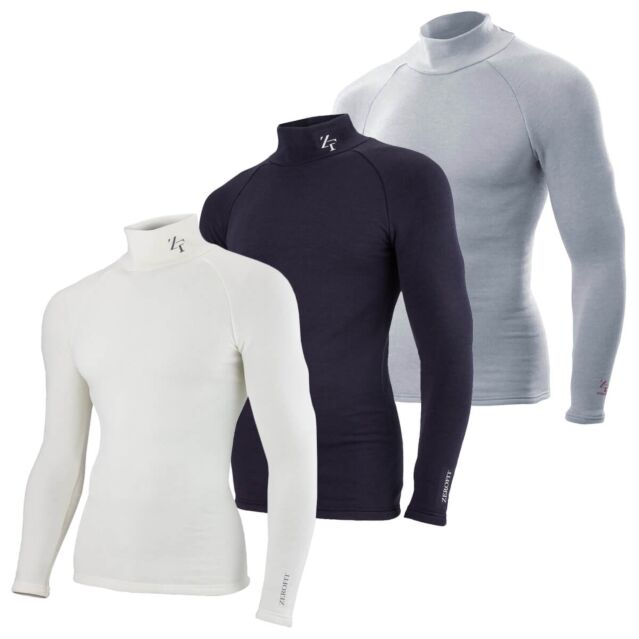 ZeroFit Mens Heatrub Ultimate Mock Neck Moisture Wicking Baselayer