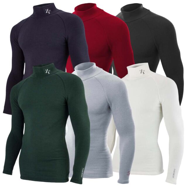 ZeroFit Mens Heatrub Ultimate Mock Neck Moisture Wicking Baselayer