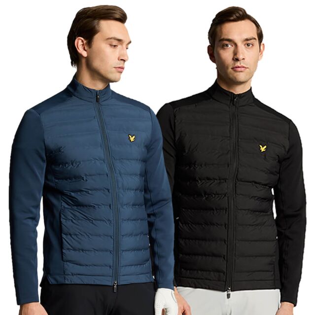 Lyle & Scott Mens 2025 Hybrid Quilted Full Zip Modern Eco-Friendly Golf Jacket