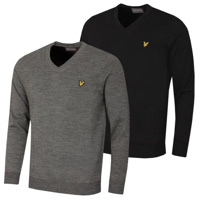 Lyle & Scott Mens V Neck Merino Wool Acrylic Durable Sweater