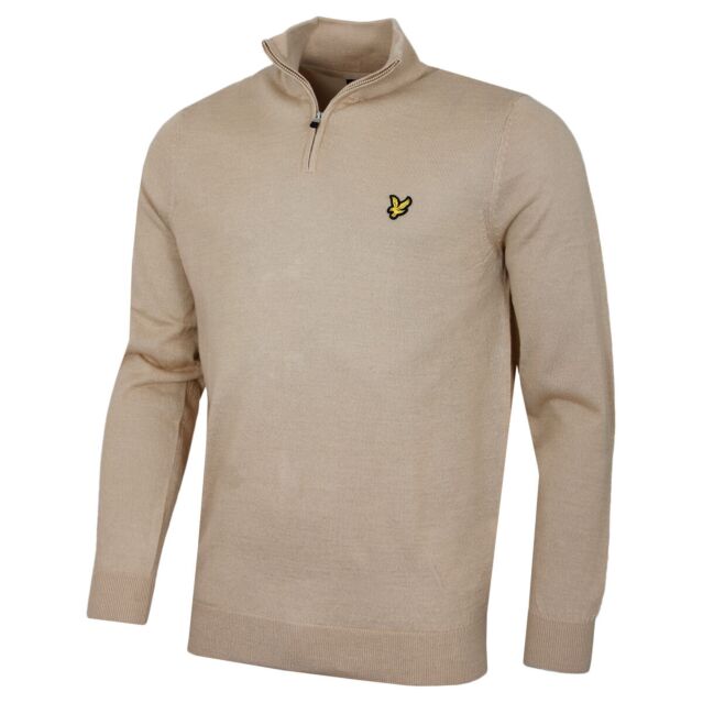 Lyle & Scott Mens Golf Quarter Zip Merino Moisture Wicking Jumper Sweater