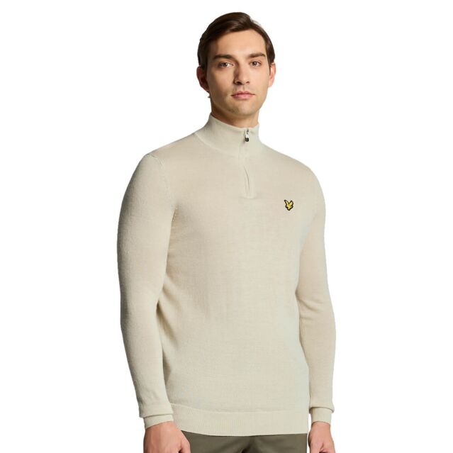 Lyle & Scott Mens 2025 Golf Quarter Zip Merino Moisture Wicking Jumper Sweater