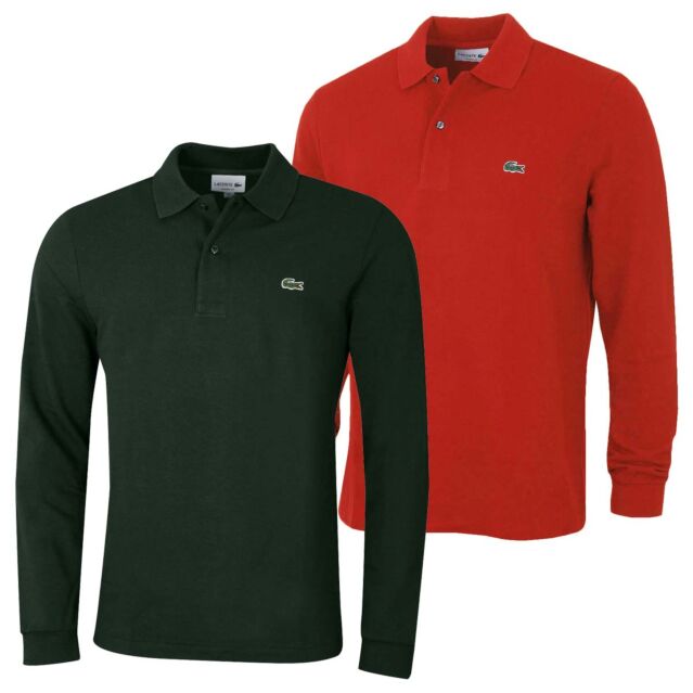 Lacoste Mens Classic Cotton Long Sleeve L1312 Polo Shirt