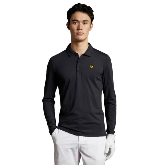 Lyle & Scott Mens Long Sleeve 4-Way Stretch Golf Polo Shirt