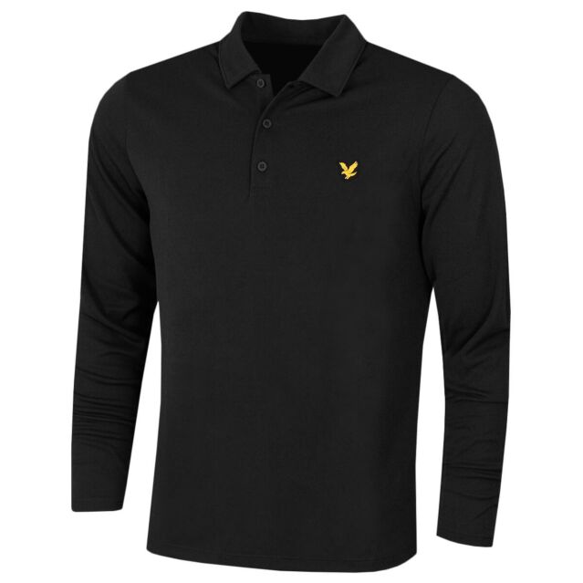 Lyle Scott Mens Long Sleeve Light Breathable Golf Polo Shirt