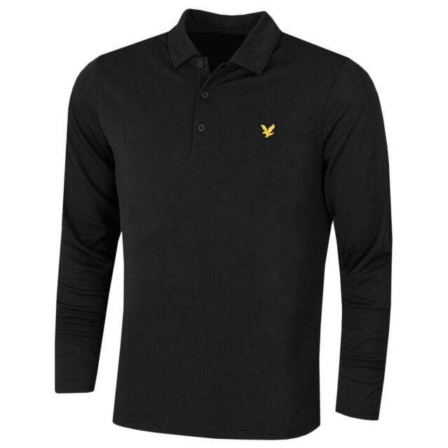 Lyle & Scott Mens Long Sleeve Tech Lightweight Breathable Golf Polo Shirt