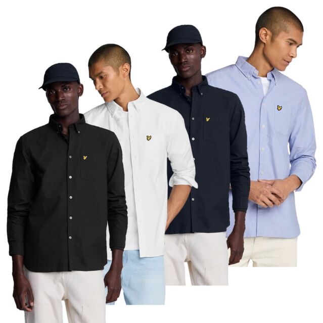 Lyle & Scott Mens Plain Oxford Collar Button Down Long Sleeved Shirt