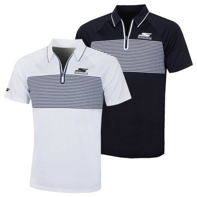 Skechers Mens Fade Stripe Golf Wicking Breathable Zip Soft Feel Polo Shirt