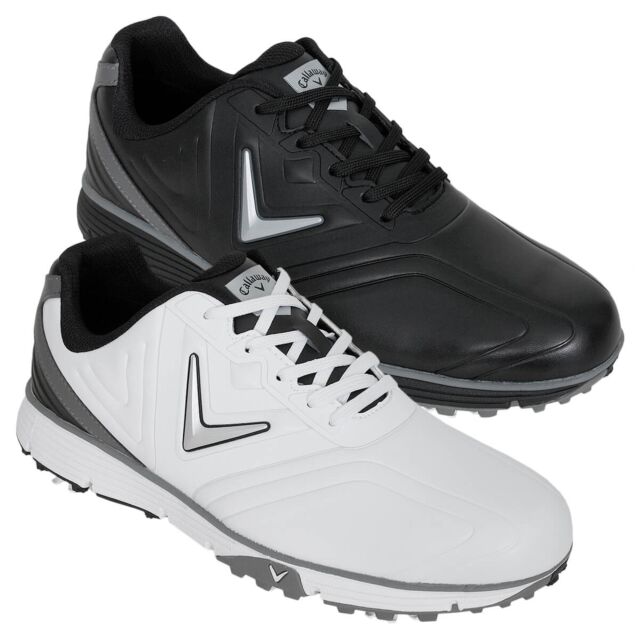Callaway Golf Mens 2025 Chev Max Leather Waterproof Spiked Breathable Golf Shoes