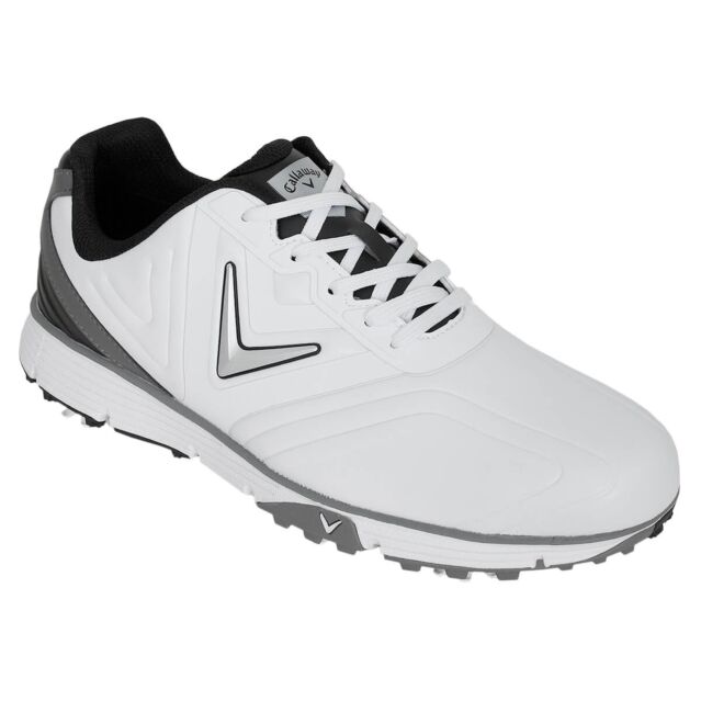 Callaway Golf Mens 2025 Chev Max Leather Waterproof Spiked Breathable Golf Shoes