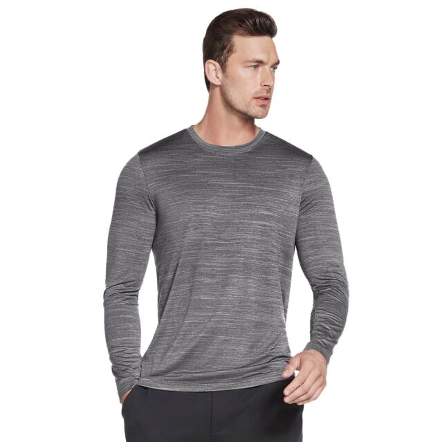 Skechers Mens On The Road Long Sleeve Crew Neck Performance T-Shirt