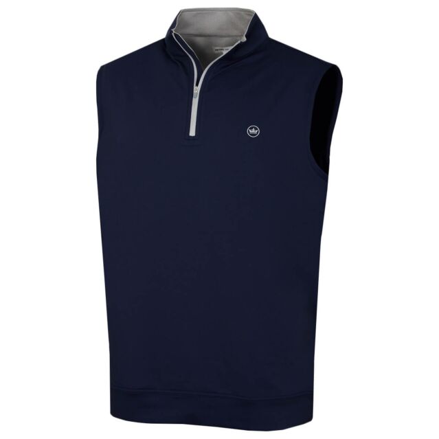 Peter Millar Mens 2025 Galway Stretch Loop Terry 1/4 Zip Golf Vest Gilet