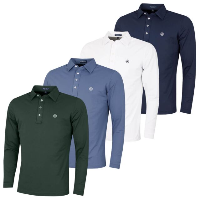 Peter Millar Mens Soul Long Sleeve Performance Mesh Golf Polo Shirt