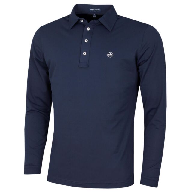 Peter Millar Mens Soul Long Sleeve Mesh Golf Polo Shirt