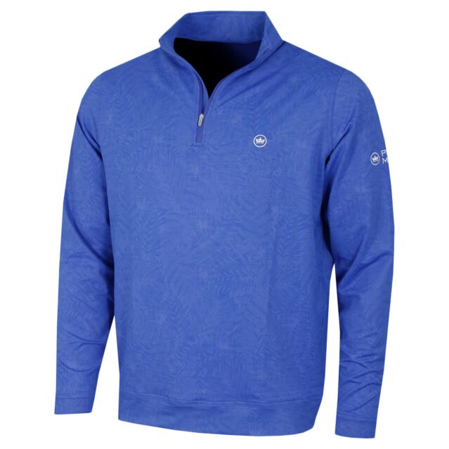 Peter Millar Mens Perth Botanical Performance Quarter-Zip Sweater