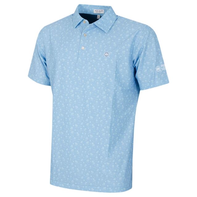 Peter Millar Mens Shark Tooth Island Stretch Performance Mesh Polo Shirt