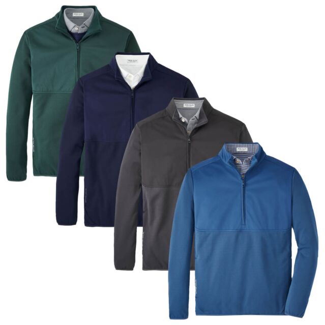 Peter Millar Mens Vail Half-Zip Water Resistant Breathable Golf Sweater