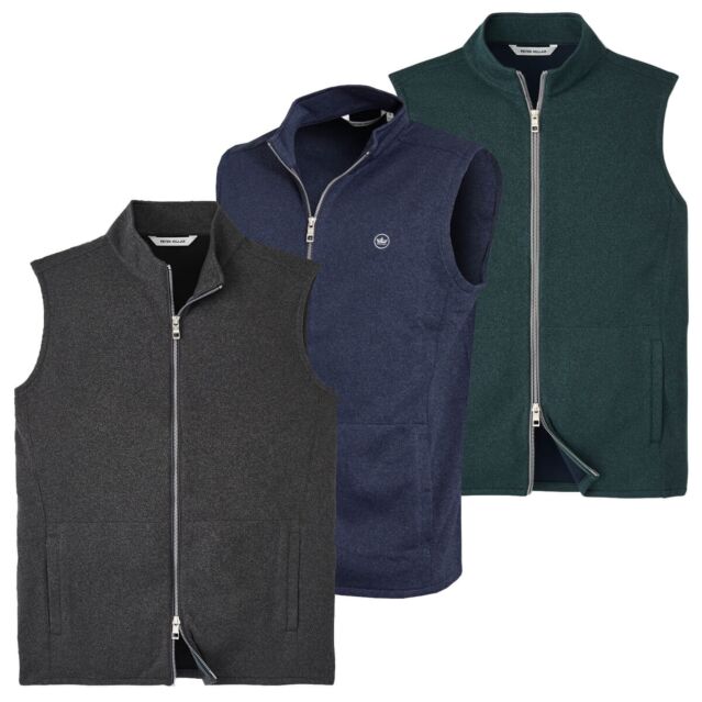 Peter Millar Mens Crown Fleece Water Resistant Thermal Zip Up Golf Gilet