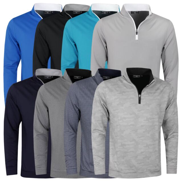 Glenmuir Mens 2025 Wick Wicking 4 Way Stretch Zip Golf Midlayer Sweater