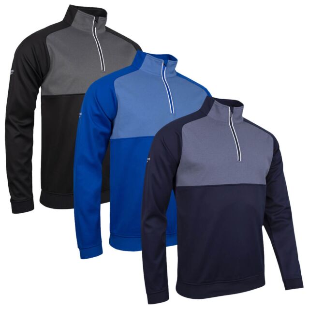 Glenmuir Mens 2025 Oran Breathable Quarter Zip Water Repellent Golf Sweater