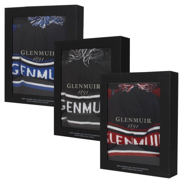 Glenmuir Archie Golf Jacquard Bobble Hat Neck Warmer Gift Box Set