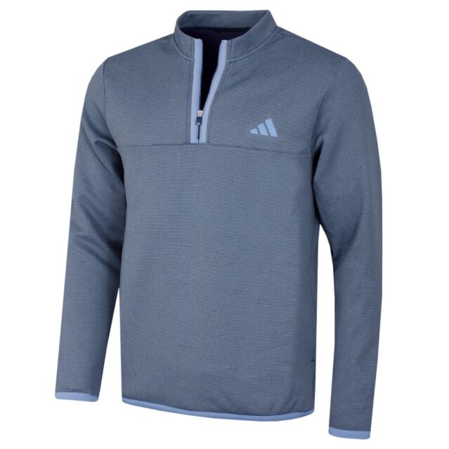 adidas Golf Mens Microdot Quarter Zip Stretch Recycled Soft Sweater