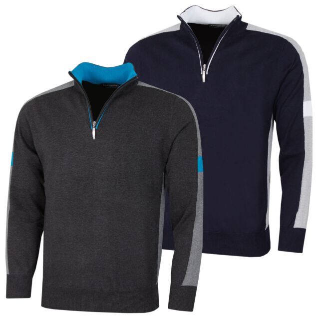 Glenmuir Mens Carrick Lightweight Breathable 1/4 Zip Cotton Golf Sweater