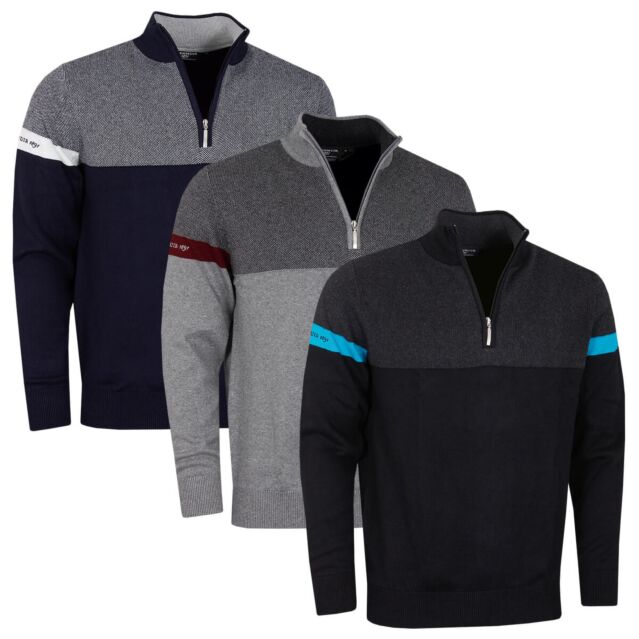 Glenmuir Lawrie Water Repellent Quarter Zip Breathable Golf Sweater