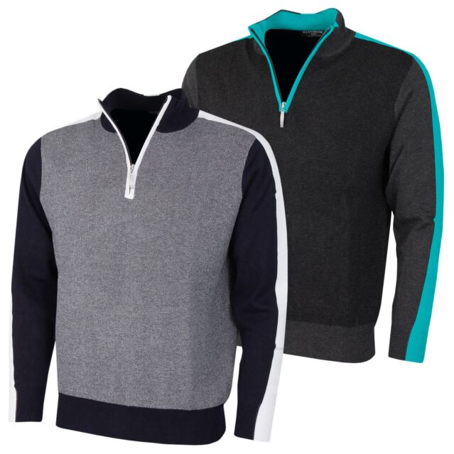 Glenmuir Mens Banchory Lightweight Sustainable Quarter Zip Golf Sweater
