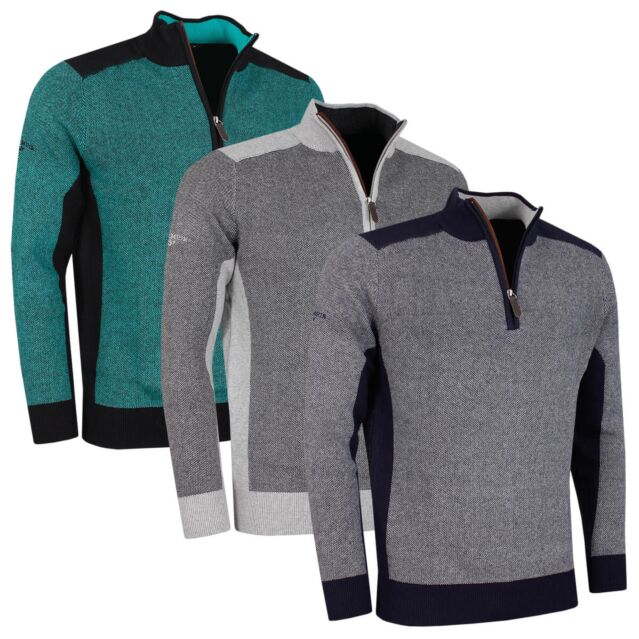 Glenmuir Mens 2024 Strathern Touch Of Cashmere Water Repellent Golf Sweater