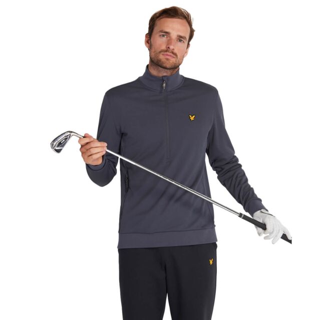 Lyle & Scott Mens Windshield 1/2 Zip Midlayer Golf Sweater