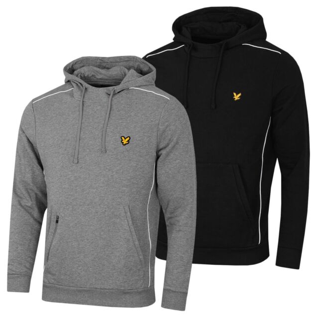 Lyle & Scott Mens Contrast Piping Cotton Blend Eagle Logo Hoody