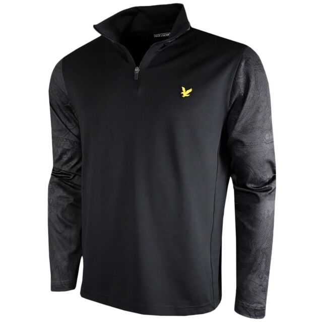 Lyle & Scott Mens 2025 Printed Contour Midlayer Quarter Zip Golf Sweater