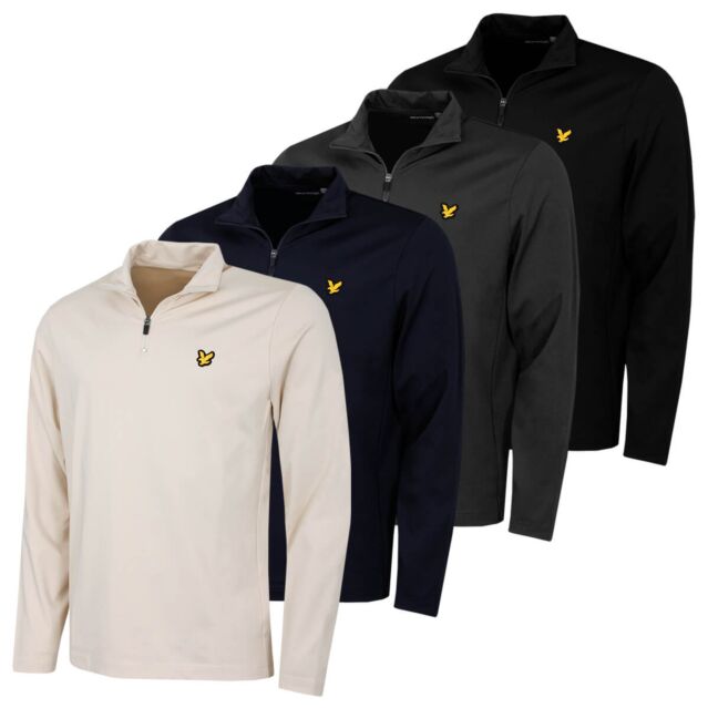 Lyle & Scott Mens 2025 Golf Course Midlayer Premium Quarter Zip Sweater