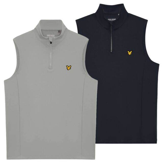 Lyle & Scott Mens Core Quarter Zip Midlayer Lightweight Stretch Golf Vest