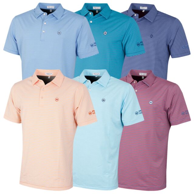 Peter Millar Mens Hales Jersey Moisture Wicking Golf Polo Shirt