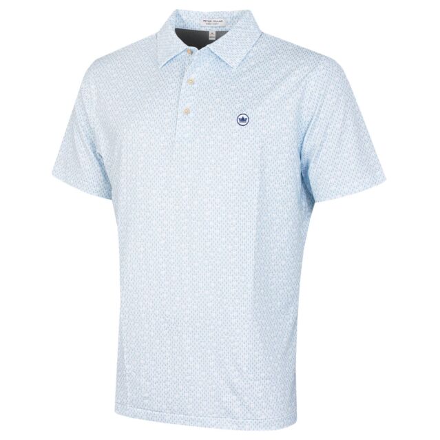 Peter Millar Mens Corkscrew Performance Self Collar Golf Polo Shirt