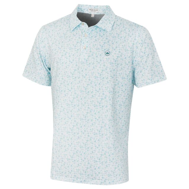 Peter Millar Mens Deja Vu Performance Jersey Self Collar Golf Polo Shirt