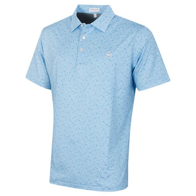 Peter Millar Mens Whiskey Sour Self Collar Golf Polo Shirt