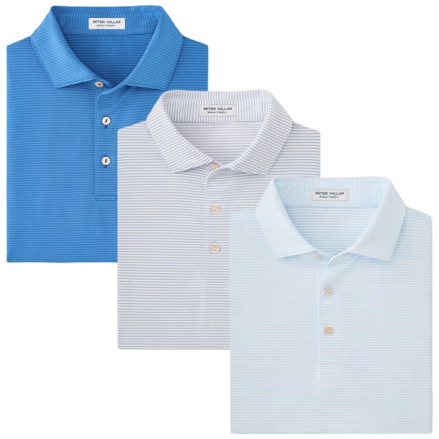 Peter Millar Mens 2025 Highlands Performance Jersey Wicking Golf Polo Shirt