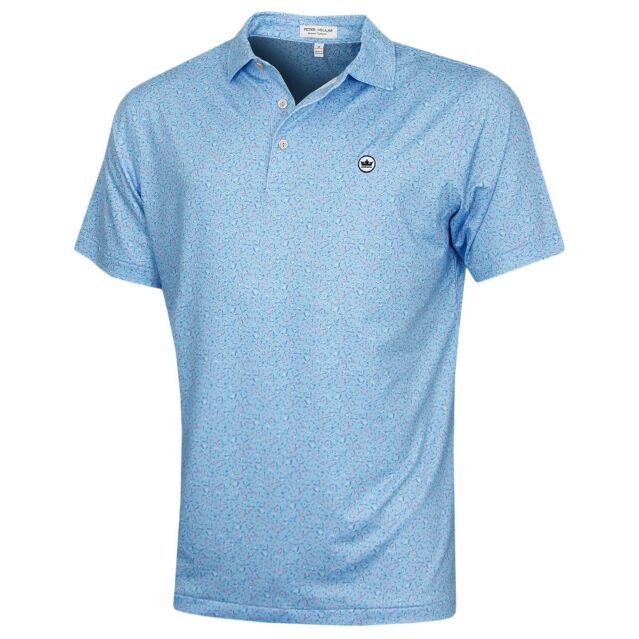 Peter Millar Mens 2025 Macaw Performance Stretch Wicking Golf Jersey Polo Shirt