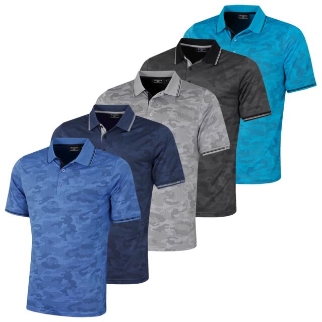 Glenmuir Mens 2024 Brody Moisture Wicking UV Protection Golf Polo Shirt