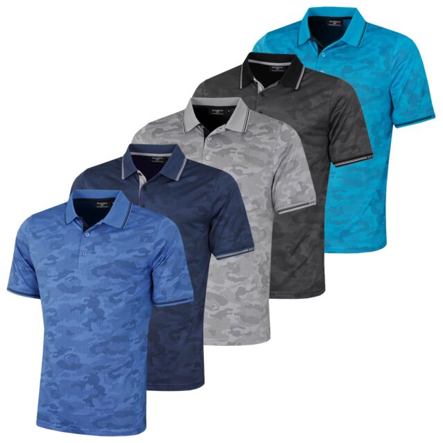 Glenmuir Mens 2025 Brody Moisture Wicking UV Protection Golf Polo Shirt